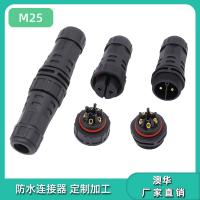 AHUA澳华M25轨道线缆防水连接器IP67公母螺纹对接插头