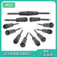 AHUA澳华厂家供应耐寒耐高温尼龙防水连接器 M25公母对接带线插头